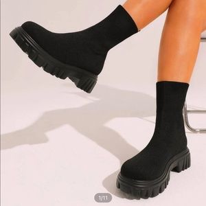 Cuccoo Minimalist Knit Platform Sock Boots NEVER WORN BRAND NEW